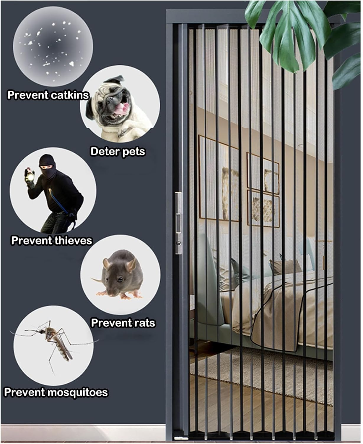 Folding Accordion Double Door Screen